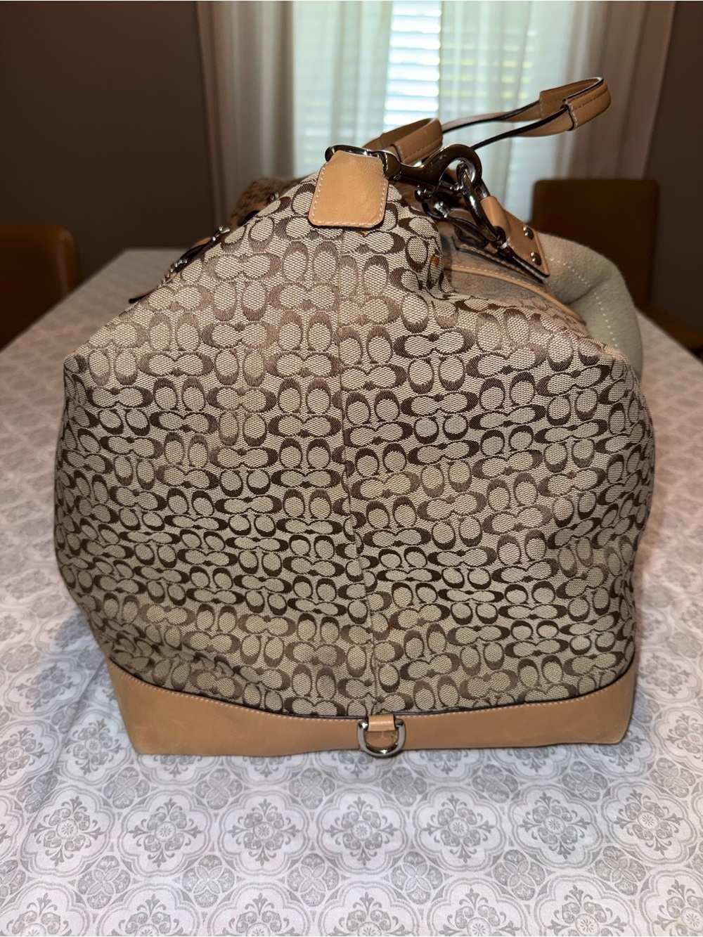 COACH DUFFLE LARGE OVER NIGHT BAG AUTHENTIC SIGNATURE MONOGRAM - Picture 3 of 15